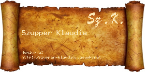 Szupper Klaudia névjegykártya