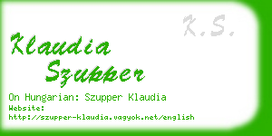 klaudia szupper business card